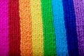 Background from knitted rainbow. texture of wool products. ÃÂ¡omfortable home background. Royalty Free Stock Photo